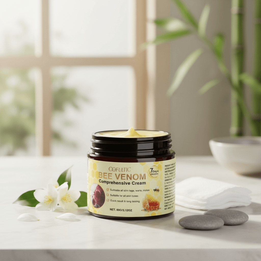 Cofutic Skin Care Cream in luxurious spa setting