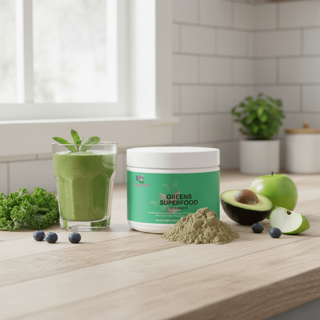 Green Superfood Powder in wellness setting